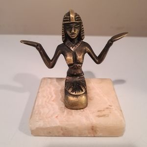 Antique Bronze Figurine on Marble Stand